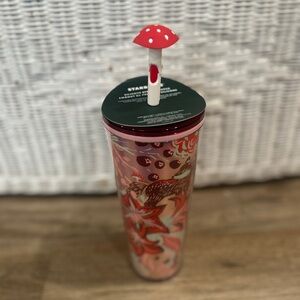 RARE Starbucks Enchanted Forest Mushroom Straw Tumbler